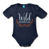 Wild Is My Favorite Color Organic Short Sleeve Infant Onesie - dark navy