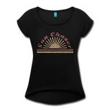 Sun Chaser Women's Roll Cuff T-Shirt - black