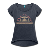 Sun Chaser Women's Roll Cuff T-Shirt - navy heather