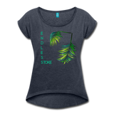 2 Palms Women's Roll Cuff T-Shirt - navy heather