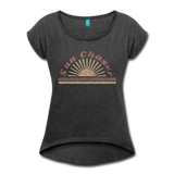 Sun Chaser Women's Roll Cuff T-Shirt - heather black
