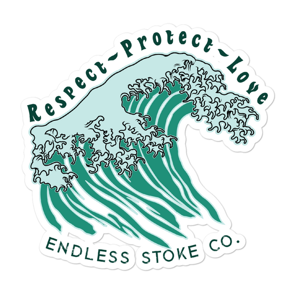 Respect, Protect, Love the Ocean Bubble-free sticker