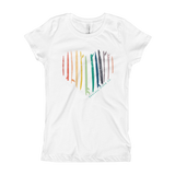 Rainbow Surfer At Heart Girl's T-Shirt